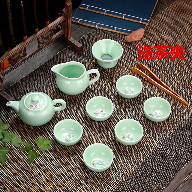 

VINRITO Керамический чайный набор Longquan Celadon с рыбками