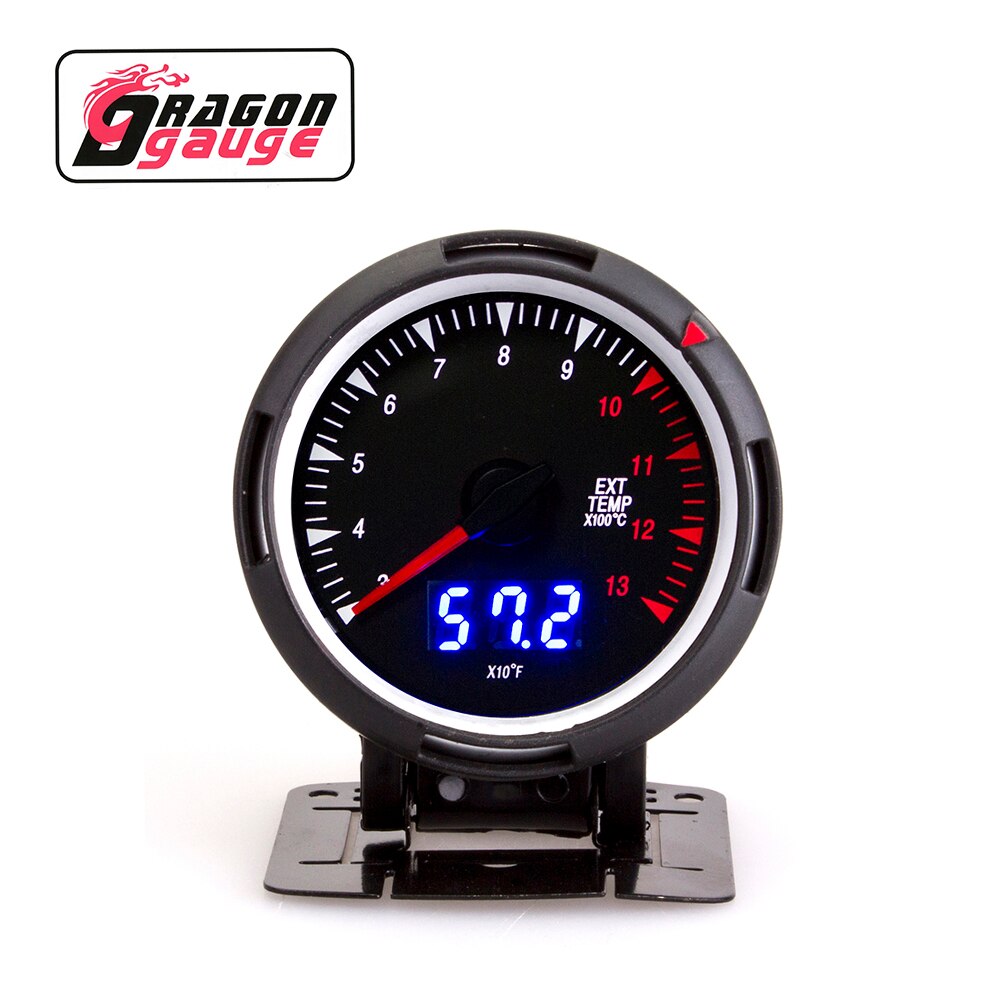 

DRAGON 60 60 мм Температура выхлопа, erature Meter ℃/℉ цифровая указка двойной дисплей EGT датчик с температура выхлопа датчик подходит для автомобиля 12 В