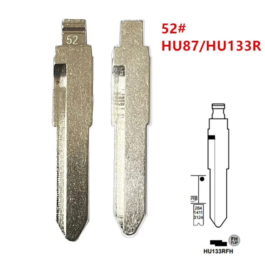 

10 шт. 52 # флип KD Φ HU87 HU133R металлическая НЕОБРАБОТАННАЯ заготовка для Suzuki Swift для Keydiy KD Xhorse VVDI JMD № 52