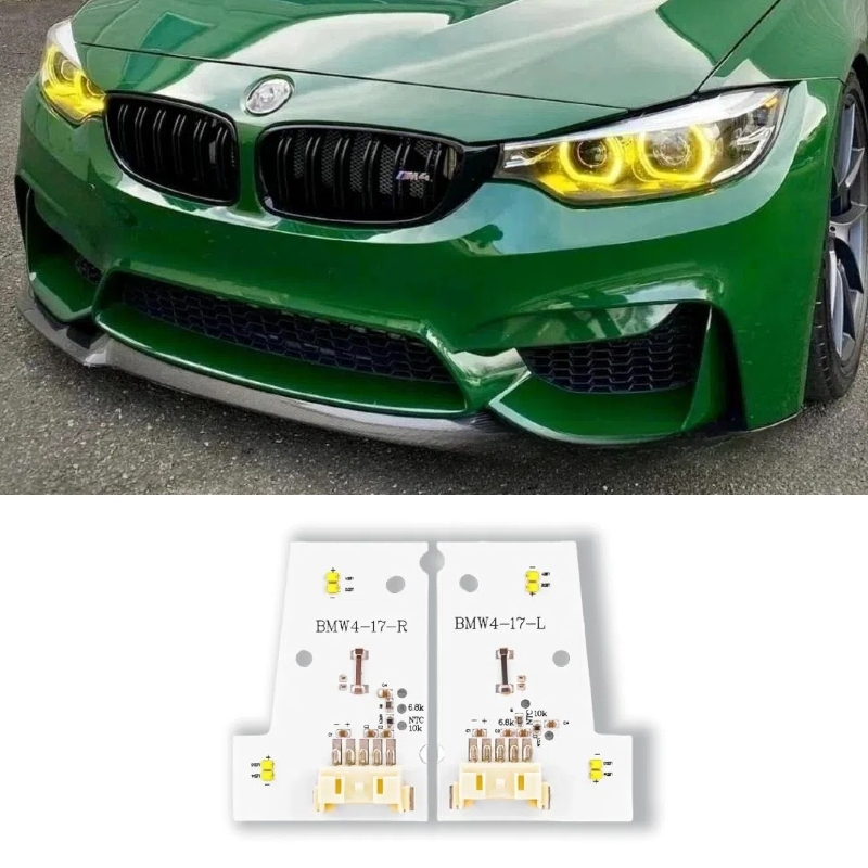 

Желтые Angel Eyes DRL для 4-й серии 2018 2019 2020 BMW M3 M4 LCI F80 F82 M3 F36 340i 440i Модуль дневных ходовых огней Красный Синий