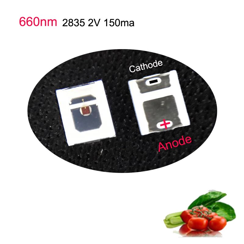 

50 шт. светодиодов CNDIYLF 660nm 2835 SMD LED для растениеводства