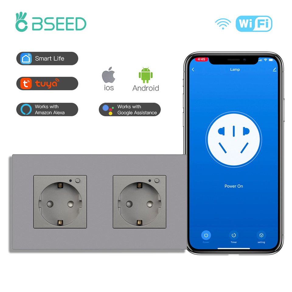 

BSEED Умная розетка двойная белая пластик
