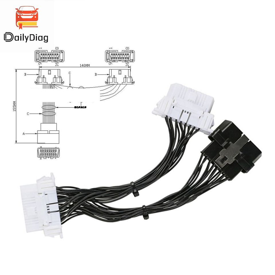 

OBDII OBD 2 1–2 Y кабель женский 16-контактный разветвитель удлинитель автомобильный разъем удлинительный кабель адаптер