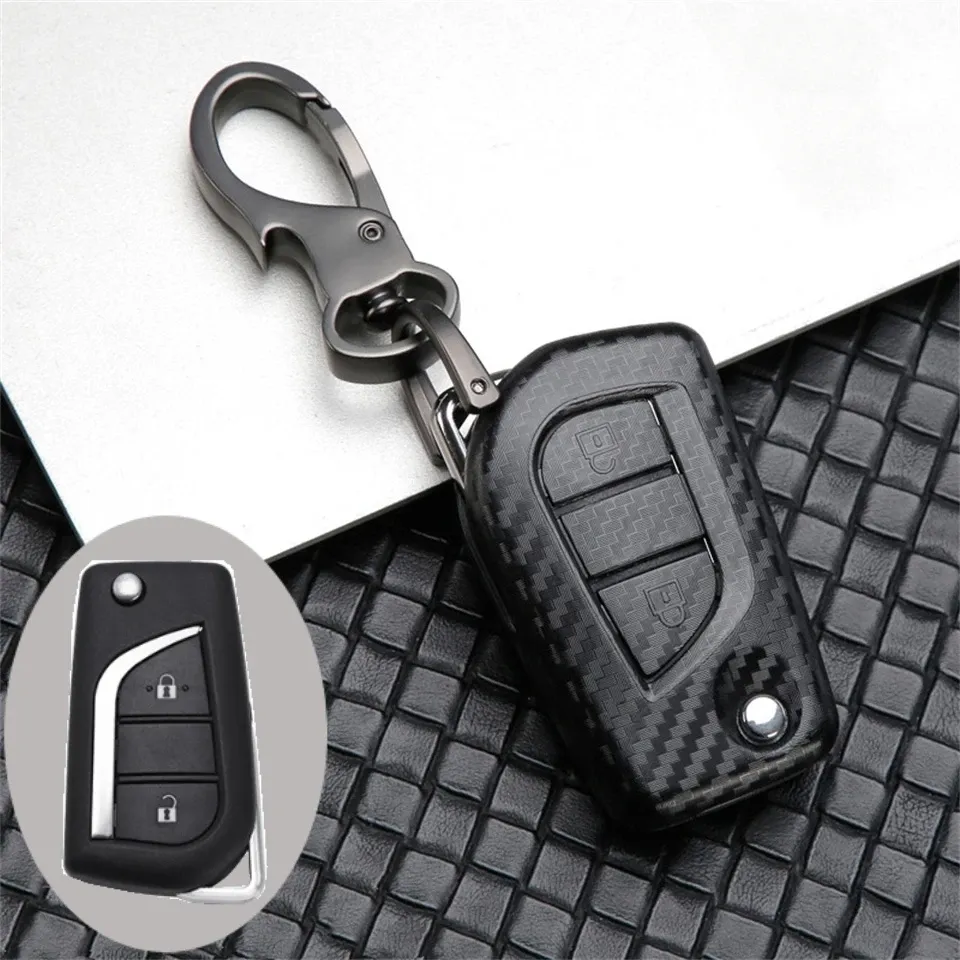 

2/3 кнопки Fp Carbon ABS автомобильный брелок для ключей для Toyota Auris Corolla Avensis Verso Yaris Aygo Scion TC IM Camry RAV4 Forturner