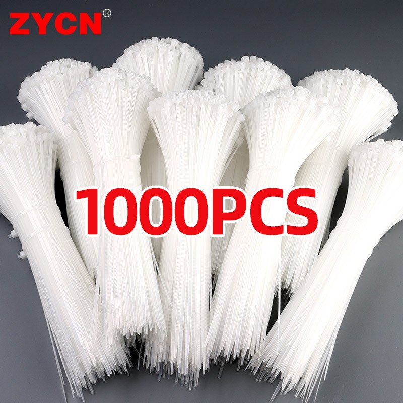 

Кабельные стяжки ZYCN нейлоновые черные и белые 1000/500 шт