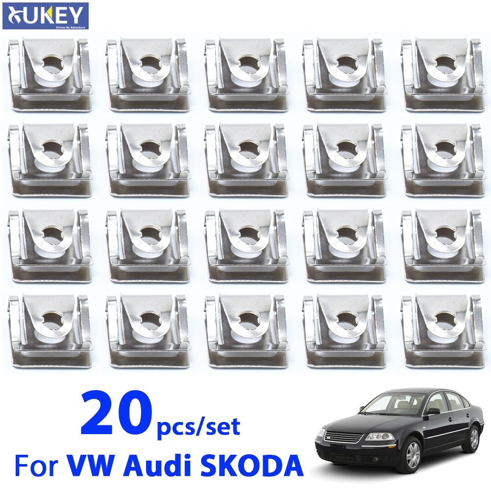 

20X для Audi A3 A4 A6 A8 VW Passat B5 SKODA Superb I 8D0805960 зажимы для нижней крышки двигателя металлическая гайка для панели