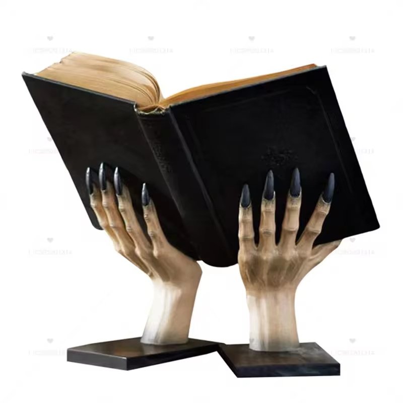 

Подставка для книг на Хэллоуин, статуя из смолы, книжная полка, страшная вечеринка, настольное украшение для дома, держатель для книг ведьмы, книжный шкаф, стол для спальни