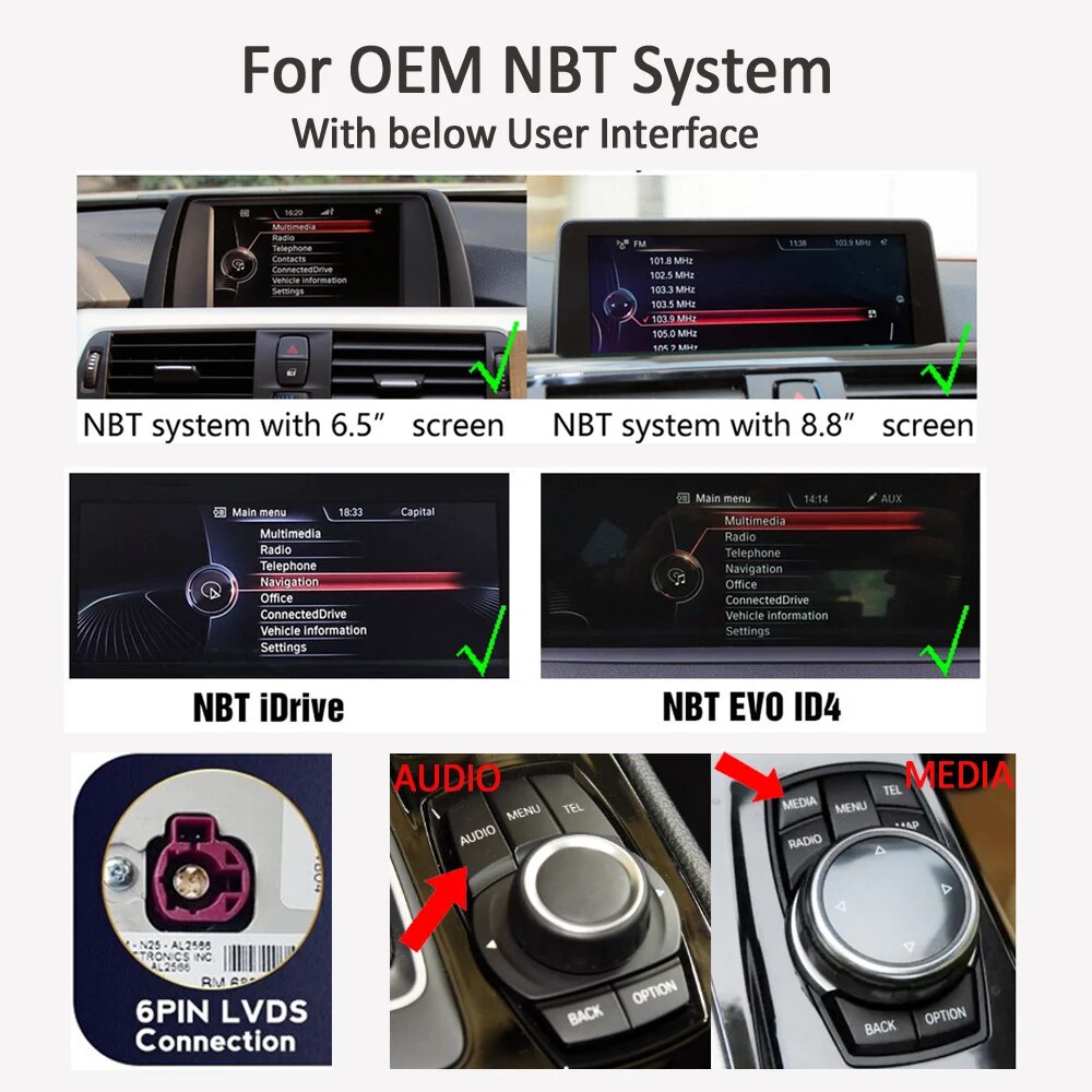 

Беспроводной Carplay Android Auto для BMW NBT System 3, 4, 5, 6, 7 серии X1 X3 X4 X5 X6 2012-2016, поддержка GPS/навигации