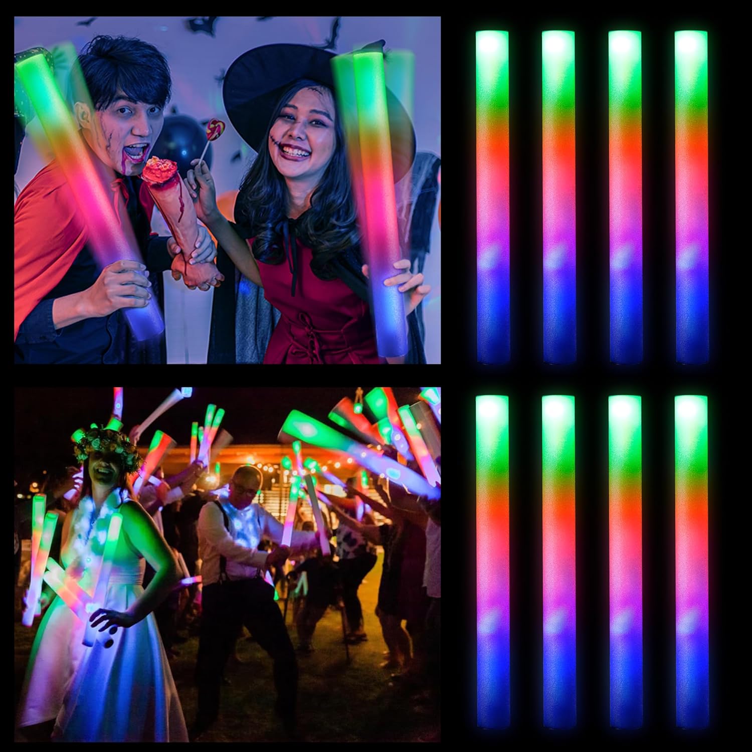 

Светодиодные Светящиеся Палочки RGB Для Вечеринок, 10/15/20 Упаковок, Красочные Светящиеся Палочки Для Рождества, Дня Рождения