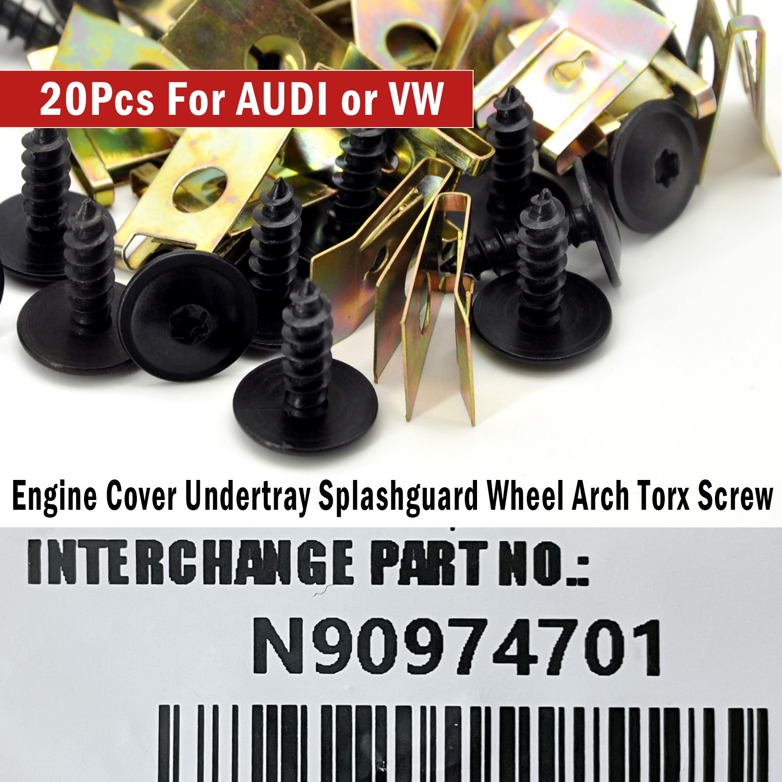 

20 шт., крепежные зажимы для крышки двигателя, для VW, Audi, Seat 4,8x16 мм, M5x16