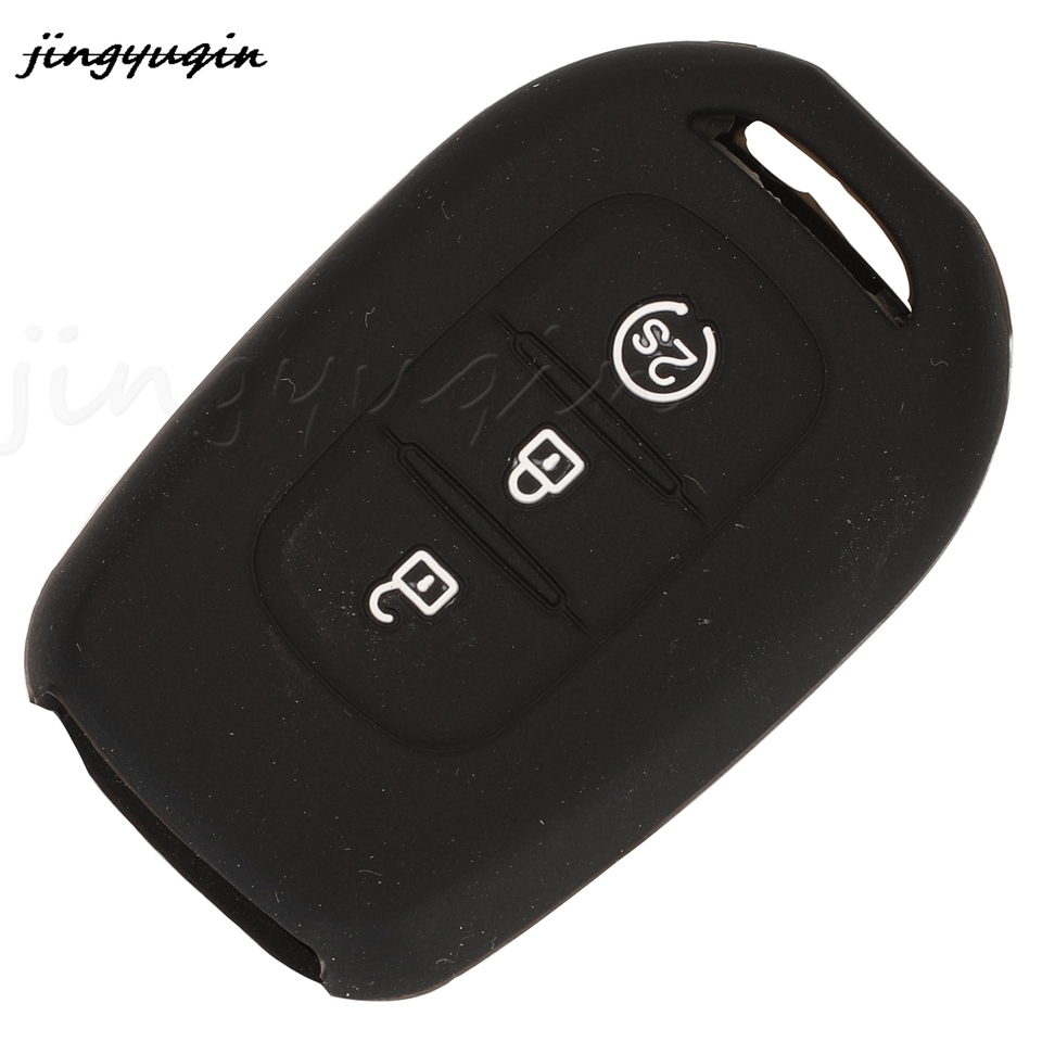 

Jingyuqin 3-кнопочный силиконовый чехол для дистанционного ключа для Renault Duster Sandero Logan Clio Captur Laguna Scenic Fob Case