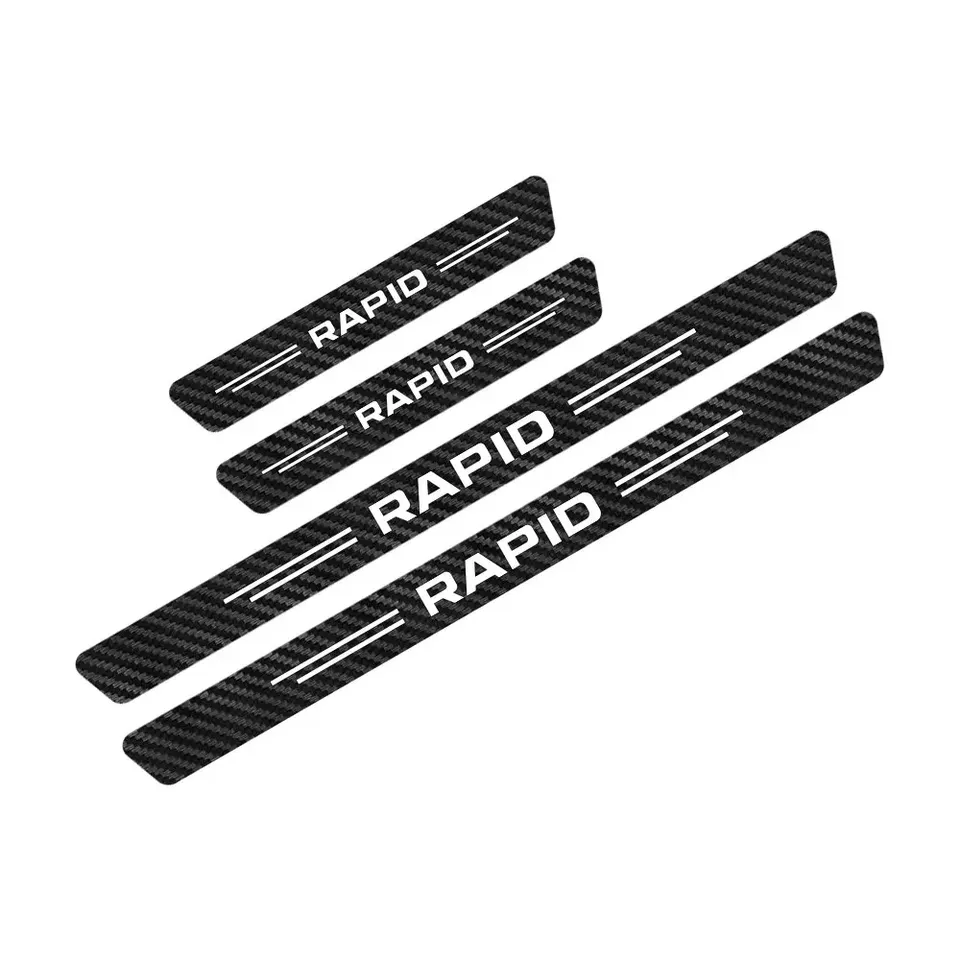 

Для Skoda Fabia Octavia Kamiq Karoq Kodiaq Rapid Scala Superb 4 шт. наклейки на порог автомобиля и наклейки автоаксессуары