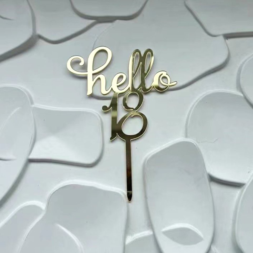 

Золотой топпер для торта "Hello"
