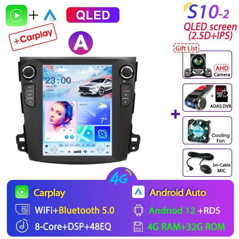 

Srnubi Android 12.0 Автомобильное радио для Mitsubishi Outlander 2008-2011 Мультимедийное видео 2Din 4G WIFI Carplay GPS 9,7-дюймовый головное устройство