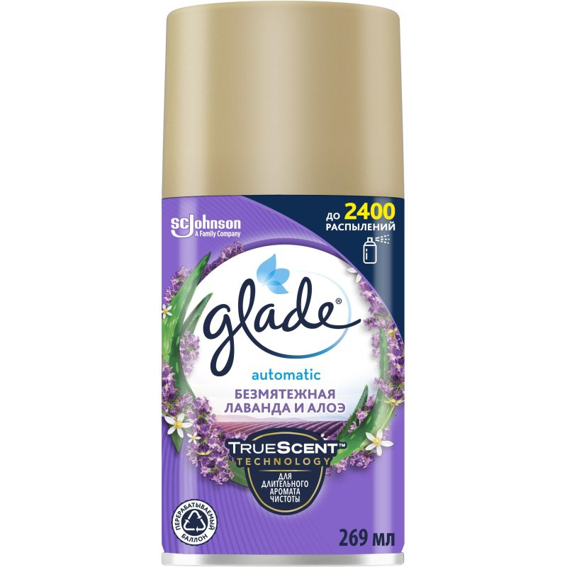 

Баллон сменный для автоосвежителя Glade Automatic Лаванда и алоэ 269мл 1846752 356761