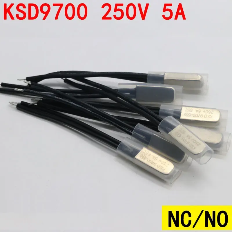 

2/5 шт. KSD9700 5A 250 В 40 55 60 75 80 85 90 95 100 105 110 130 135 ℃ NO NC Термостат Термозащита Предохранители Выключатель температуры