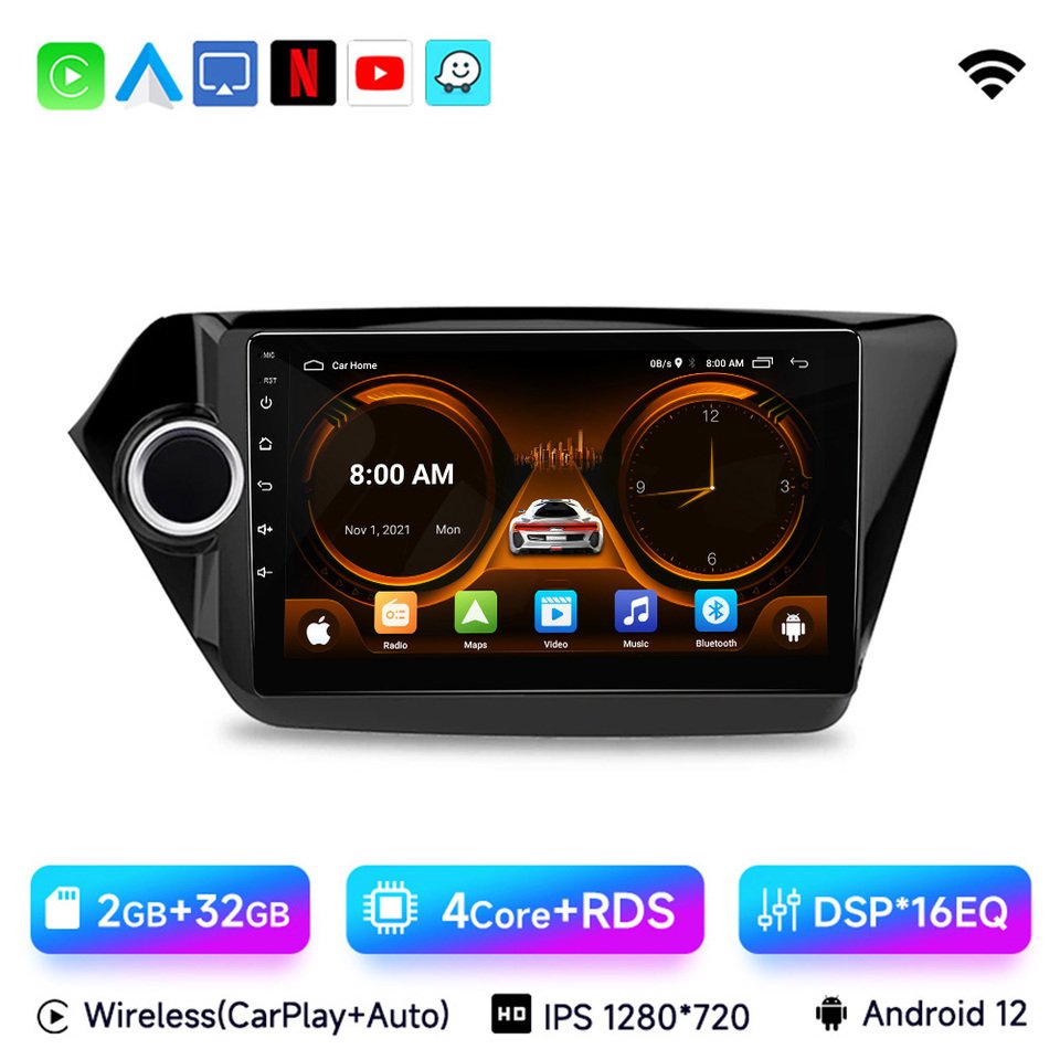 

JIUYIN беспроводное автомобильное радио Android для KIA RIO 3 2011 2012-2016 4G Автомобильный мультимедийный GPS 2din Авторадио