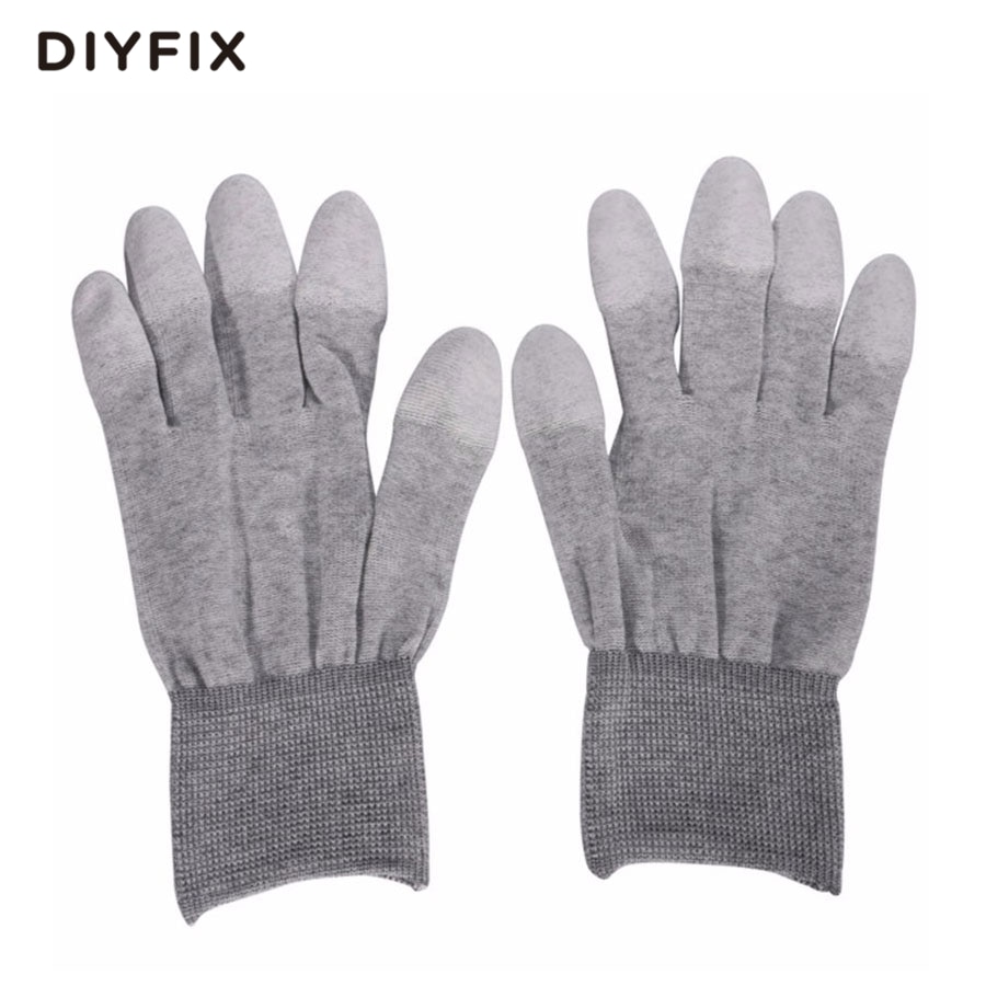 

DIYFIX 1 пара безопасных антистатических перчаток из ПУ с покрытием для ремонта электроники