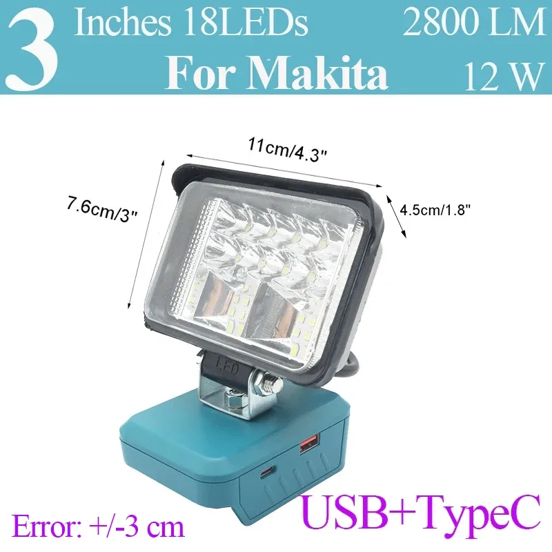 

Портативный светодиодный фонарь Dawupine для аккумуляторов Makita 18В