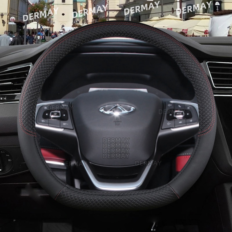 

Чехол на руль автомобиля Chery Tiggo 7 Pro Tiggo 7 Plus T15 DR F35 6,0, 9 цветов, нескользящие автомобильные аксессуары из искусственной кожи