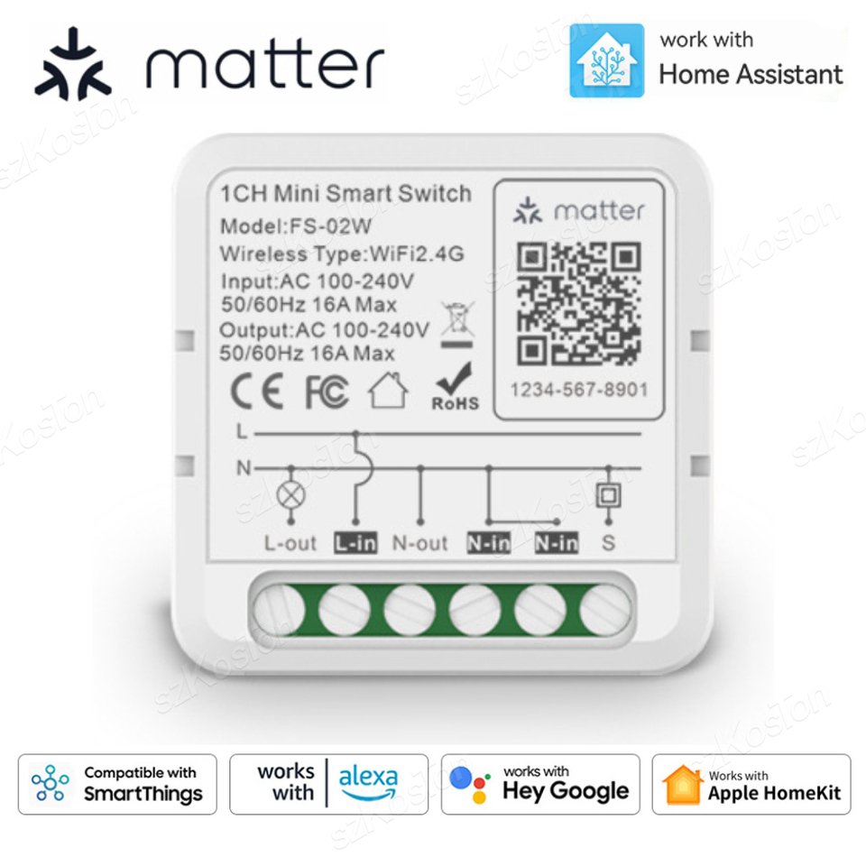 

Умный переключатель Matter WIFI SZKOSTON 1 канала