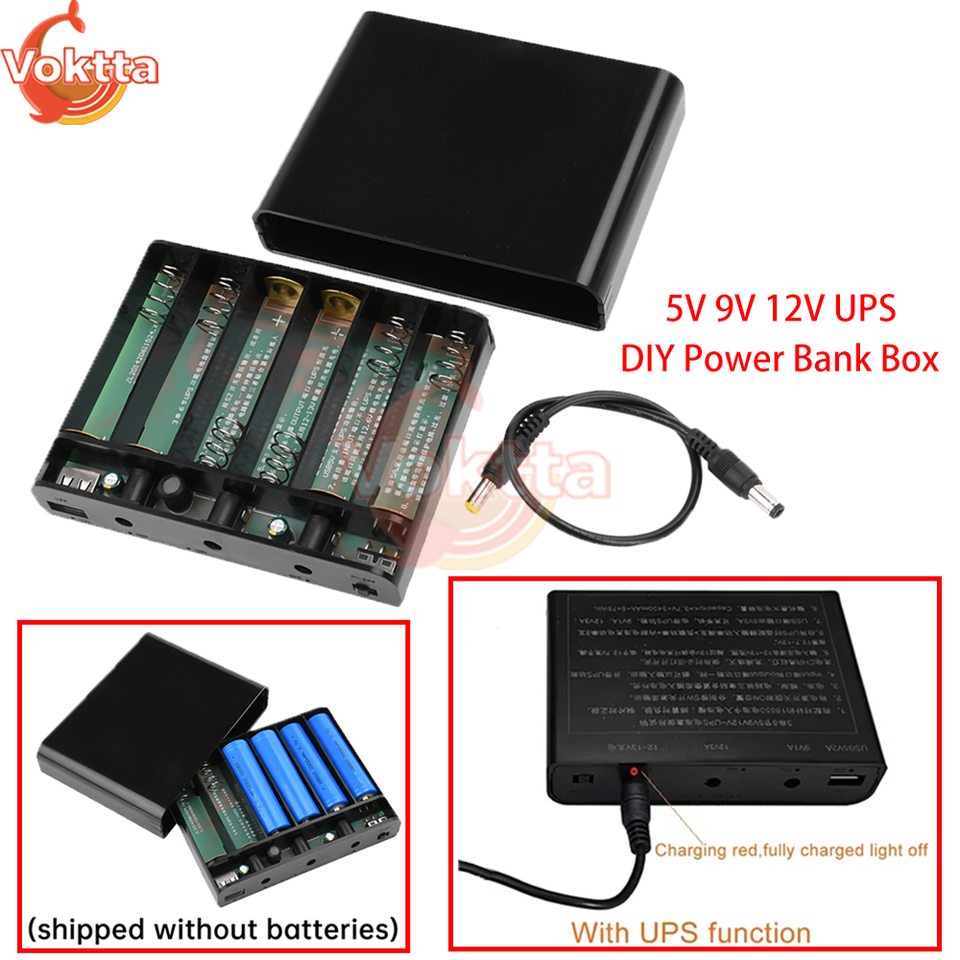 

DC UPS6 18650 Литиевая батарея ИБП Источник бесперебойного питания 5 В 9 В 12 В DIY Power Bank Box для оптического маршрутизатора Cat Tablet Modem