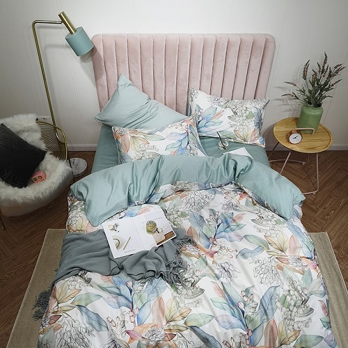 

Комплект постельного белья IvaRose HOME TEXTILE из египетского хлопка 4/6 шт. Фламинго лист