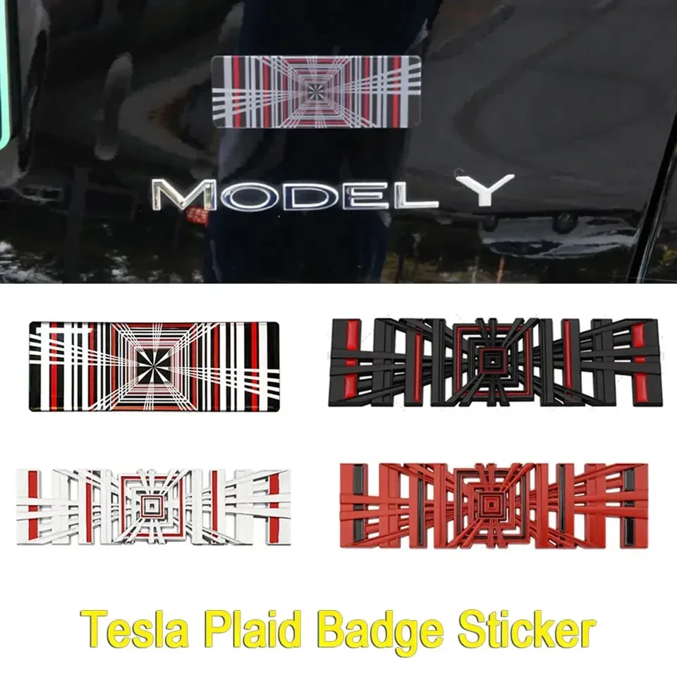 

Для Tesla Model 3 Y S X клетчатый логотип значок наклейка на багажник эмблема наклейка для выступления письмо украшение 2024 2023 2022 аксессуары