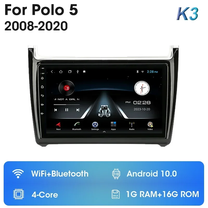 

Автомагнитола 2 Din Android 12 для Volkswagen VW polo 5 Седан 2008 - 2020 мультимедийный плеер Carplay Стерео GPS DVD головное устройство 4G Wifi