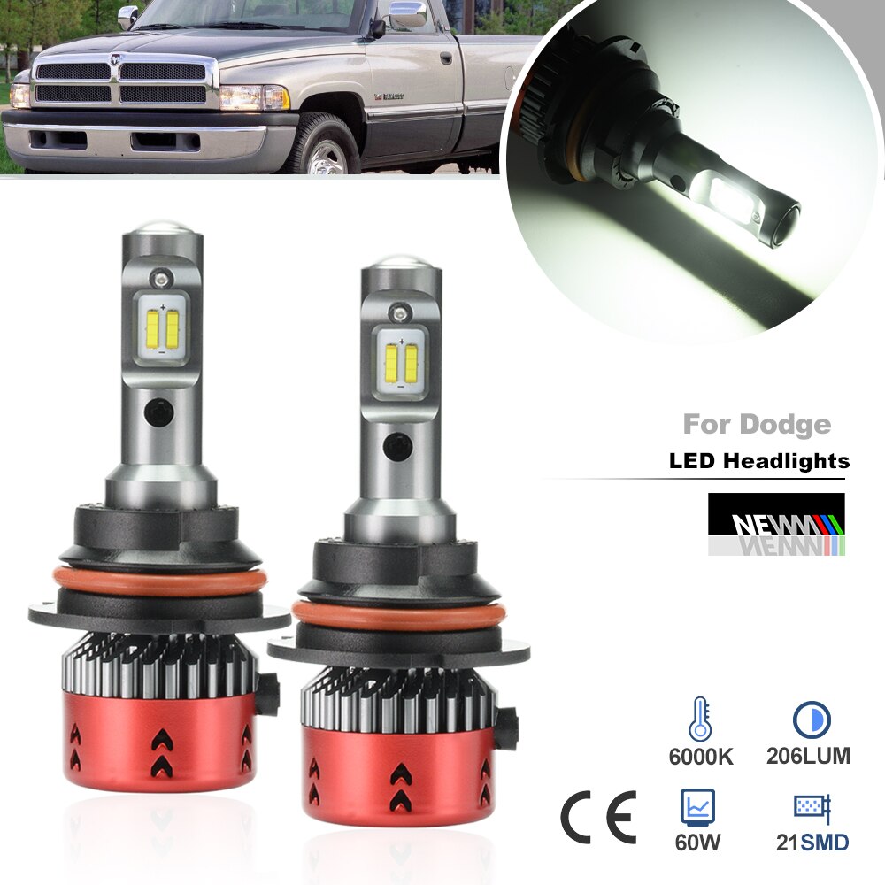 

Для Dodge RAM 1500 2500 3500 1994-2001 Caravan Dakota Spirit Front 9004 HB1 Led Hi/Lo Комплект для переоборудования фар 6500K Canbus Лампа