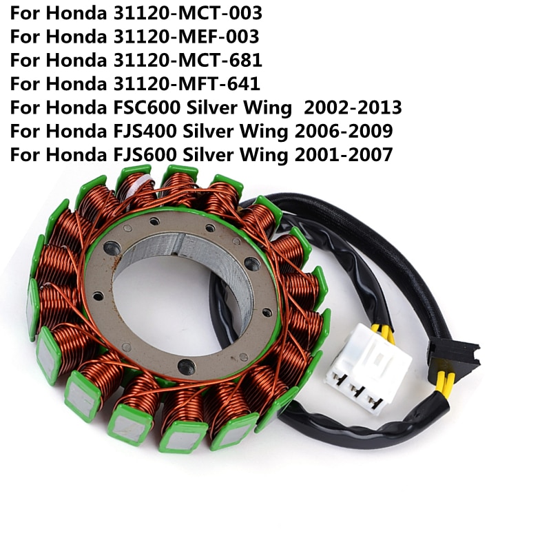 

Катушка статора генератора магнита мотоцикла для Honda FSC600 FJS400 FJS600 FSC FJS 600 Silver Wing 31120-MCT-003 31120-MCT-681