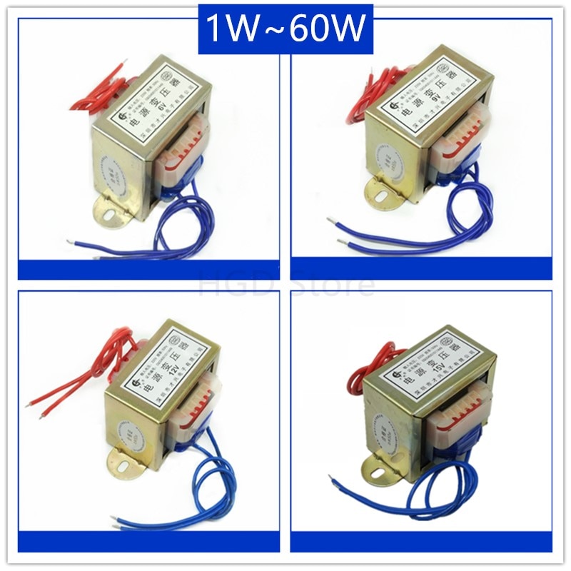 

3W 5W 10W 20W 30W 50W 60W 80W 100W Силовой трансформатор Вход AC 220V 50HZ Выход AC 6V 9V 12V 15V 18V 24V Single/Dual