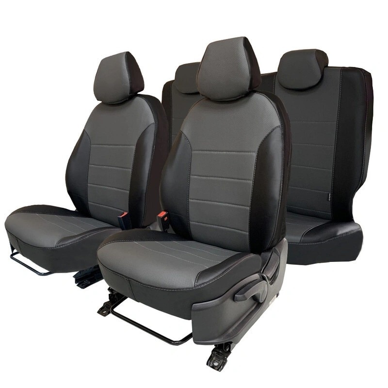 

Чехлы на сиденья Тойота Рав 4 / Toyota RAV 4 III пок. (2006-2012); Черно-серый; экокожа