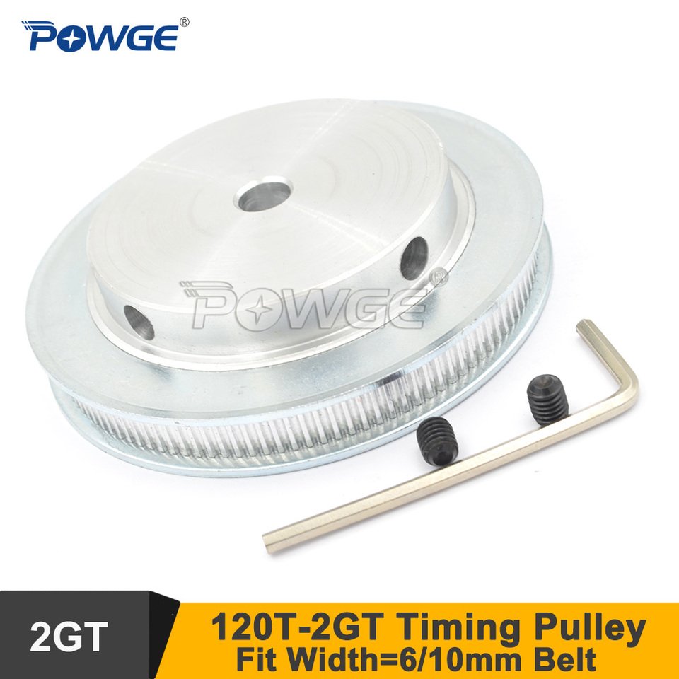 

POWGE 120 зубьев 2GT, диаметр шкива ГРМ 6-14 мм, подходит для W = 6/10 мм, синхронный ремень 2GT, 120 зубьев, шкив GT2, 3D-принтер 120-2GT
