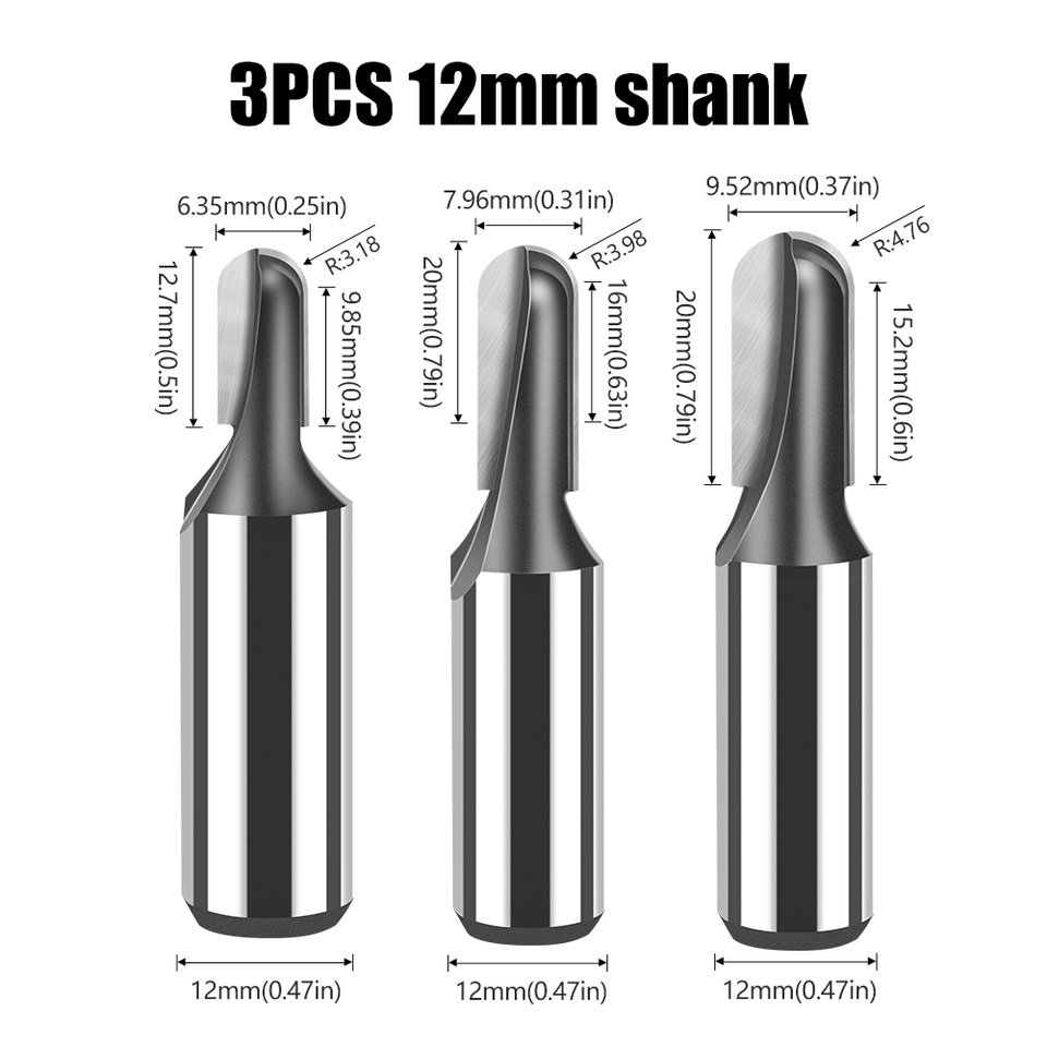 

Набор концевых фрез RCT 12 мм