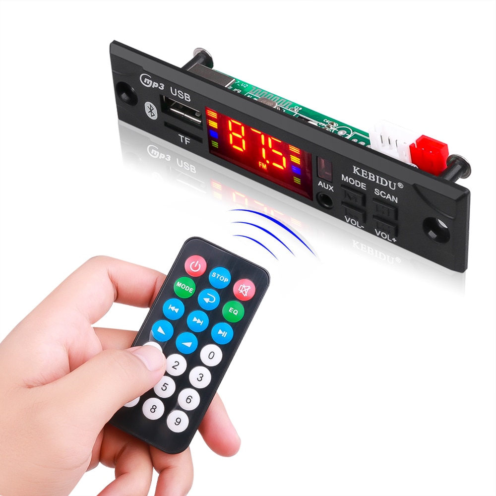 

Автомобильный FM-радио модуль KEBIDU стерео Bluetooth 5,0 MP3 декодер плата 12 в TF USB AUX WMA для 2*20 Вт 40 Вт усилитель домашний динамик плеер