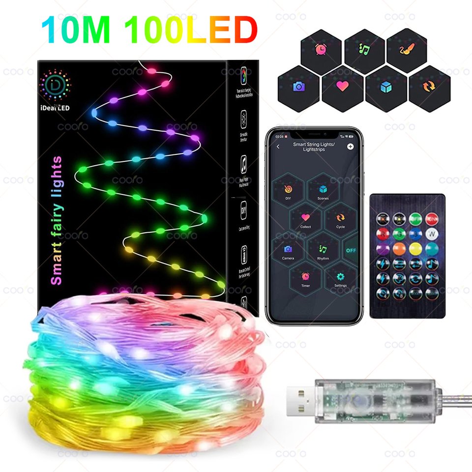 

Coolo Bluetooth RGBIC светодиодная гирлянда 5/10/20 м