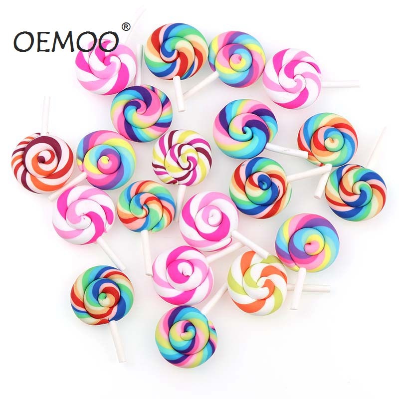 

10 шт., радужные кабошоны из полимерной глины Ywbeads для украшения телефона