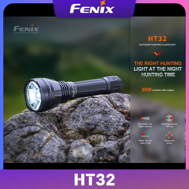 

Fenix HT32 2500 люмен перезаряжаемый охотничий фонарик расстояние луча 640 метров в комплект входит аккумулятор 5000 мАч
