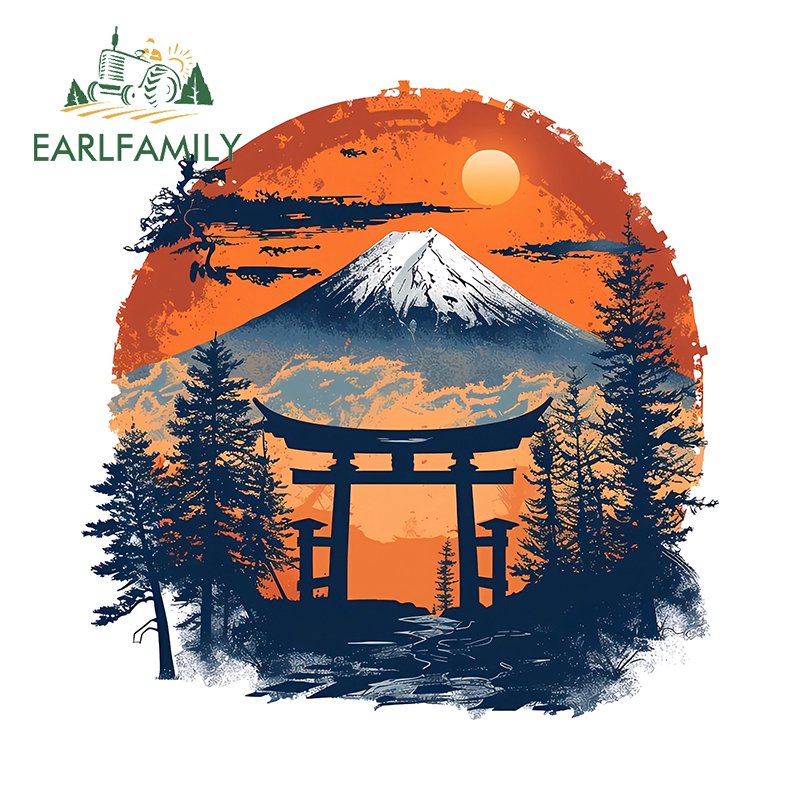 

EARLFAMILY красивые пейзажи заката наклейки крутой художественный декор для мотоцикла RV VAN креативный кемпер устойчивый к царапинам автомобильные товары
