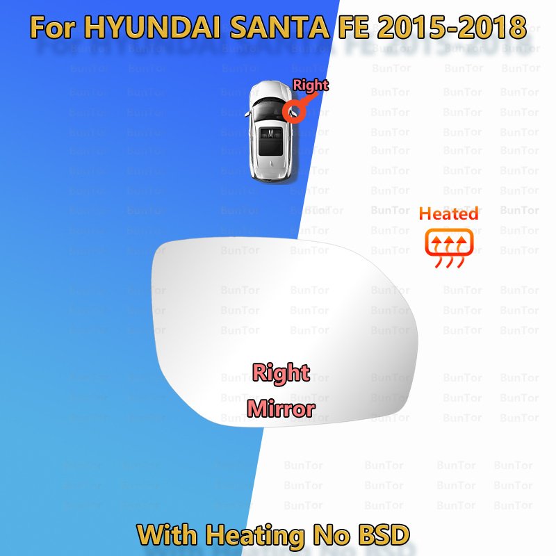 

2015 2016 2017 2018 HYUNDAI SANTA FE левое или правое зеркало заднего вида, стекло выпуклое, широкий угол обзора/автомобильное зеркало на крыле, запасные части