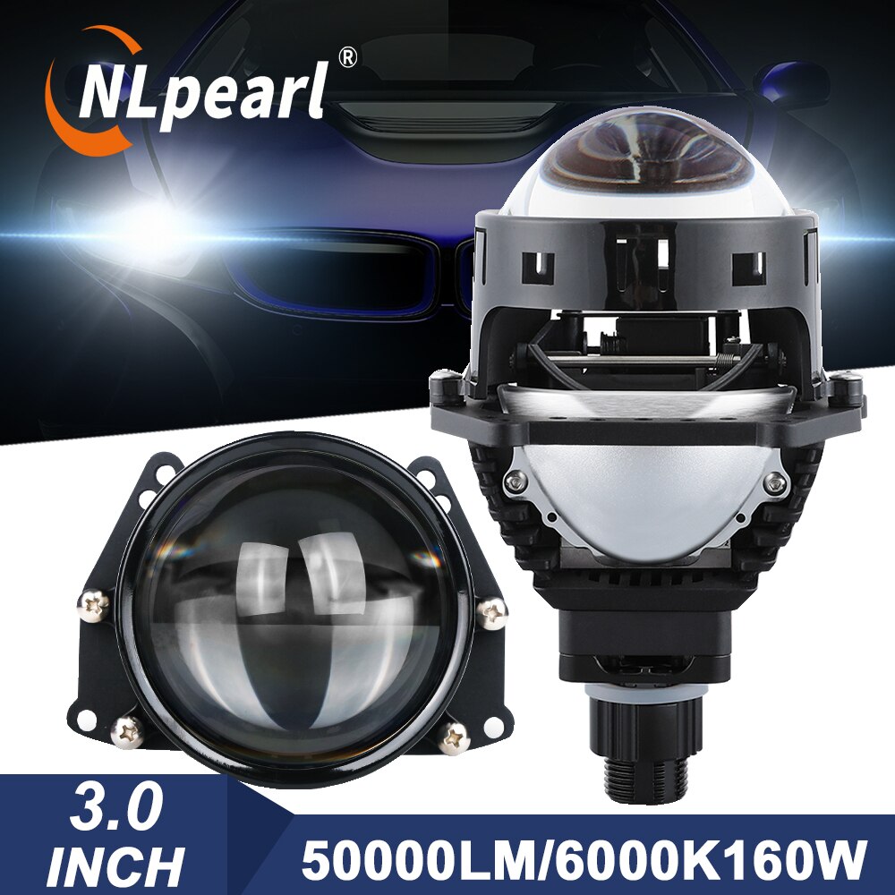 

NLpearl 2PCS 160W Bi Led проектор линзы 3 дюйма фары для лазерной фары светодиодные лампы автомобиля для H4 H7 светодиодные авто ретрофит лампы