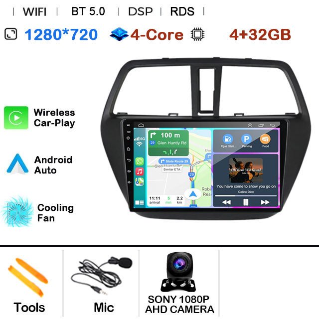 

Автомобильный радиоприемник Android 14, мультимедийный видеоплеер для Suzuki SX4 2 S-Cross 2012-2016, автостерео, GPS-навигация, 2,5D-экран Carplay