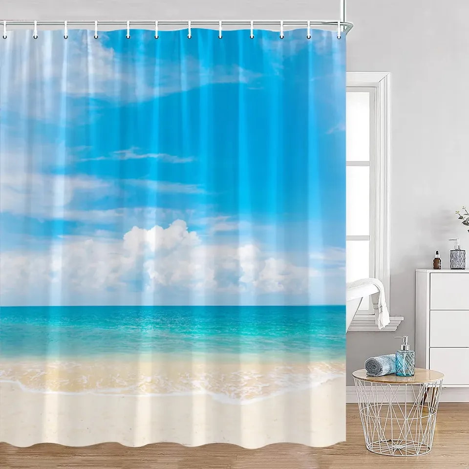 

Полиэстеровый шторка для душа Seaside Landscape