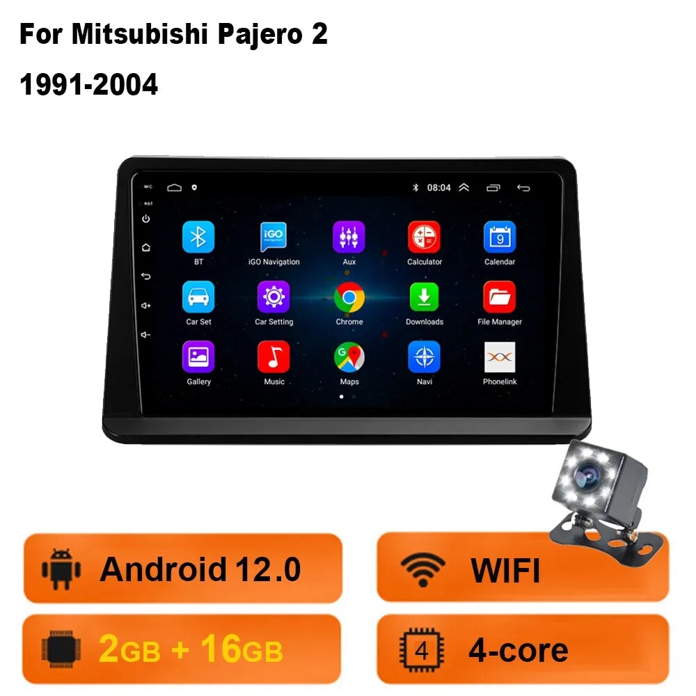 

Автомагнитола 2DIN на Android 13 для Mitsubishi Pajero Montero V31 Cheetah Kingbox Видео Мультимедиа 9 "с 2,5D сенсорным экраном WIFI