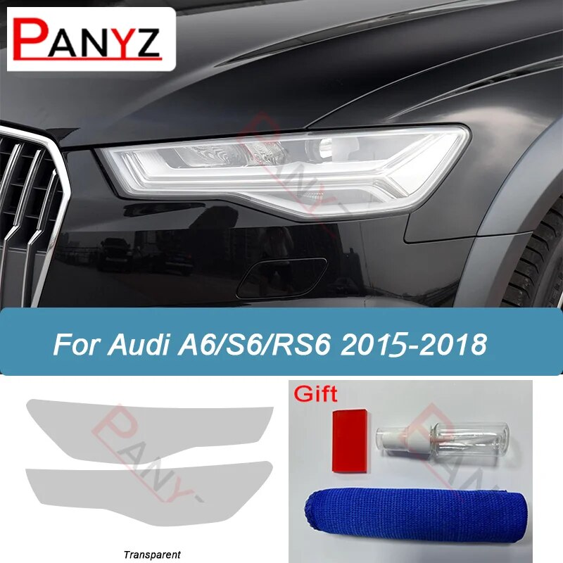 

2 шт. для Audi A6 C7 4G S6 RS6 2012-2018 защитная пленка для фар автомобиля, восстановление фар, прозрачная черная наклейка из ТПУ