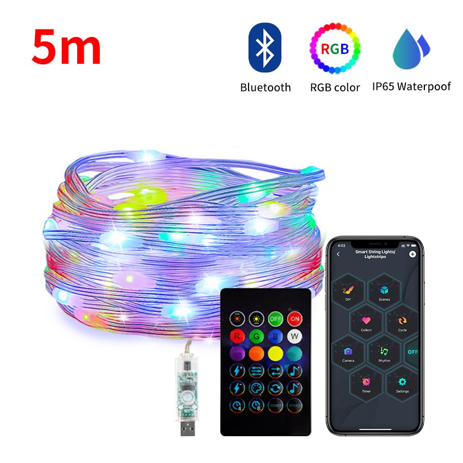 

RGB адресные светодиодные гирлянды "Фея", 10+5 метров