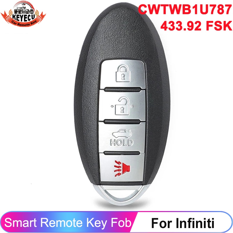 

KEYECU 4 кнопки CWTWB1U787 433 МГц для выбора Armada Infiniti Sentra M35 Q70 QX70 M37 M56 Smart ID46 чип удаленный брелок