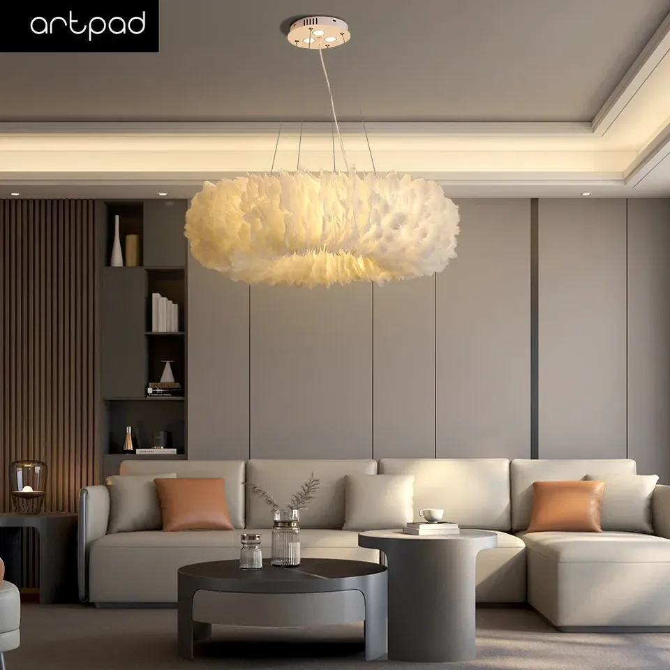

Artpad Подвесной светильник белый перо E27