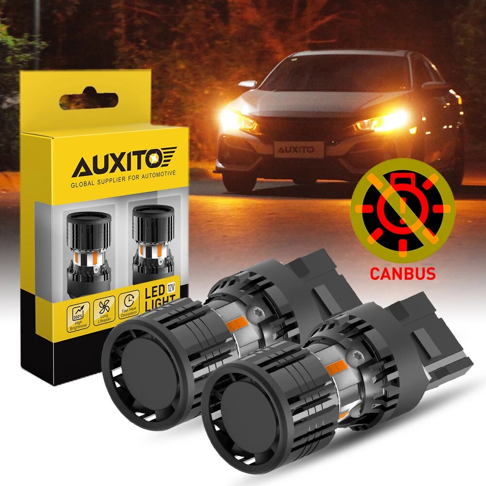 

AUXITO, 2 шт., T20, 7440 лампочка, 7440 дюйма, W21W, светодиодный Canbus, без Hyper Flash, WY21W, 7440NA, желтая лампочка для автомобильного поворотника, фонарь, без ошибок, 12 В